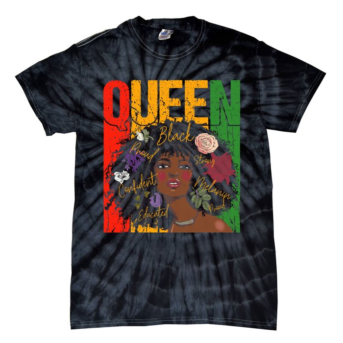 Juneteenth Black History Month Educated African Queen Tie-Dye T-Shirt