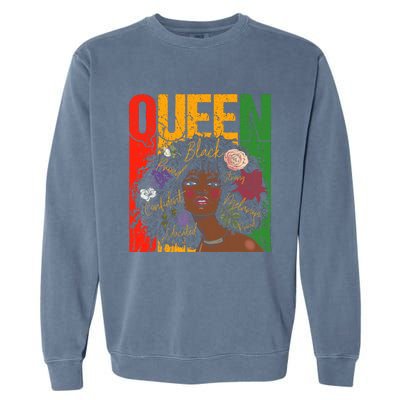 Juneteenth Black History Month Educated African Queen Garment-Dyed Sweatshirt