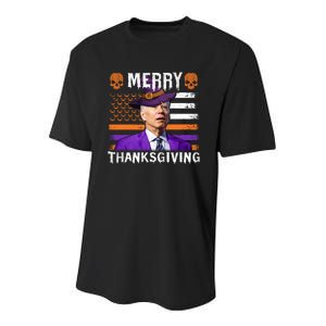 Joe Biden Happy Halloween Shirt Merry Thanksgiving US Flag Youth Performance Sprint T-Shirt