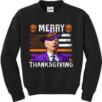 Joe Biden Happy Halloween Shirt Merry Thanksgiving US Flag Kids Sweatshirt