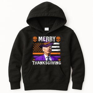 Joe Biden Happy Halloween Shirt Merry Thanksgiving US Flag Kids Hoodie