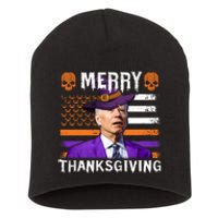 Joe Biden Happy Halloween Shirt Merry Thanksgiving US Flag Short Acrylic Beanie