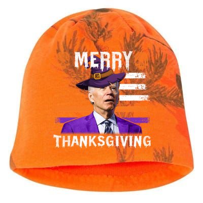 Joe Biden Happy Halloween Shirt Merry Thanksgiving US Flag Kati - Camo Knit Beanie