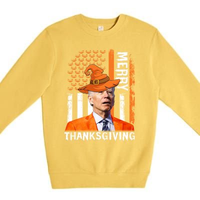 Joe Biden Happy Halloween Shirt Merry Thanksgiving US Flag Premium Crewneck Sweatshirt