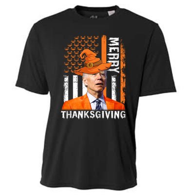 Joe Biden Happy Halloween Shirt Merry Thanksgiving US Flag Cooling Performance Crew T-Shirt