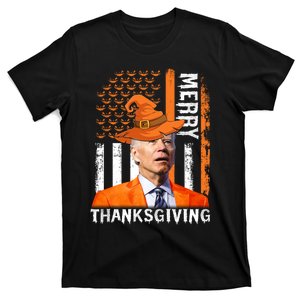 Joe Biden Happy Halloween Shirt Merry Thanksgiving US Flag T-Shirt