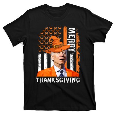 Joe Biden Happy Halloween Shirt Merry Thanksgiving US Flag T-Shirt