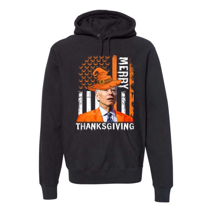 Joe Biden Happy Halloween Shirt Merry Thanksgiving US Flag Premium Hoodie