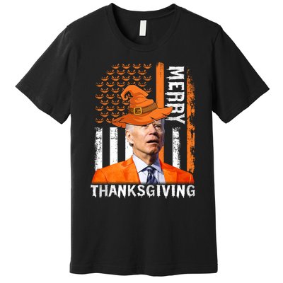 Joe Biden Happy Halloween Shirt Merry Thanksgiving US Flag Premium T-Shirt