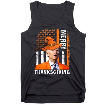 Joe Biden Happy Halloween Shirt Merry Thanksgiving US Flag Tank Top