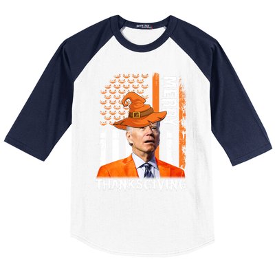 Joe Biden Happy Halloween Shirt Merry Thanksgiving US Flag Baseball Sleeve Shirt