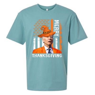 Joe Biden Happy Halloween Shirt Merry Thanksgiving US Flag Sueded Cloud Jersey T-Shirt