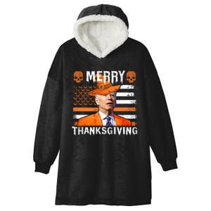 Joe Biden Happy Halloween Shirt Merry Thanksgiving US Flag Hooded Wearable Blanket