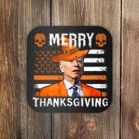 Joe Biden Happy Halloween Shirt Merry Thanksgiving US Flag Coaster