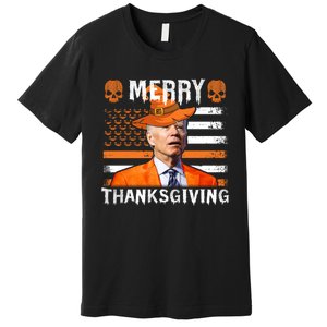 Joe Biden Happy Halloween Shirt Merry Thanksgiving US Flag Premium T-Shirt