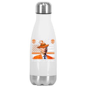 Joe Biden Happy Halloween Shirt Merry Thanksgiving US Flag Stainless Steel Insulated Water Bottle