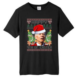 Joe Biden Happy 4th Easter Ugly Christmas Sweater  Tall Fusion ChromaSoft Performance T-Shirt