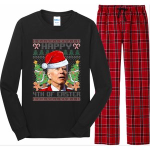 Joe Biden Happy 4th Easter Ugly Christmas Sweater  Long Sleeve Pajama Set