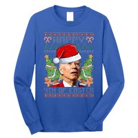 Joe Biden Happy 4th Easter Ugly Christmas Sweater  Long Sleeve Shirt