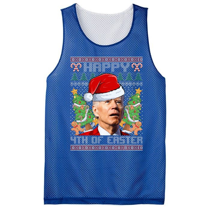 Joe Biden Happy 4th Easter Ugly Christmas Sweater  Mesh Reversible Basketball Jersey Tank