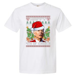 Joe Biden Happy 4th Easter Ugly Christmas Sweater  Garment-Dyed Heavyweight T-Shirt