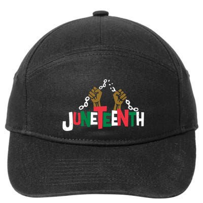 Juneteenth Black History Month Freedom 7-Panel Snapback Hat