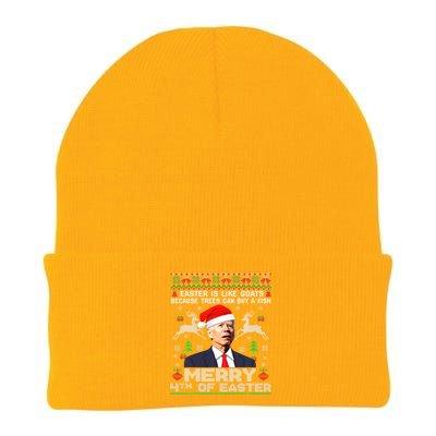 Joe Biden Happy 4th Easter Ugly Christmas Gift Knit Cap Winter Beanie