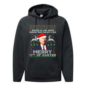 Joe Biden Happy 4th Easter Ugly Christmas Gift Performance Fleece Hoodie