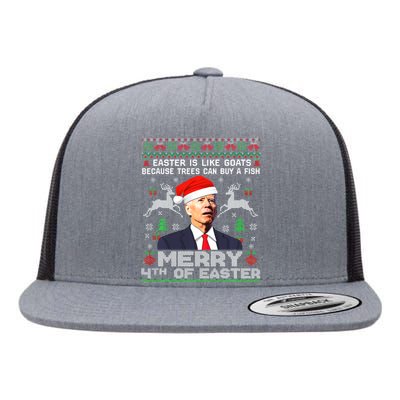 Joe Biden Happy 4th Easter Ugly Christmas Gift Flat Bill Trucker Hat