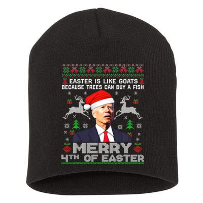 Joe Biden Happy 4th Easter Ugly Christmas Gift Short Acrylic Beanie