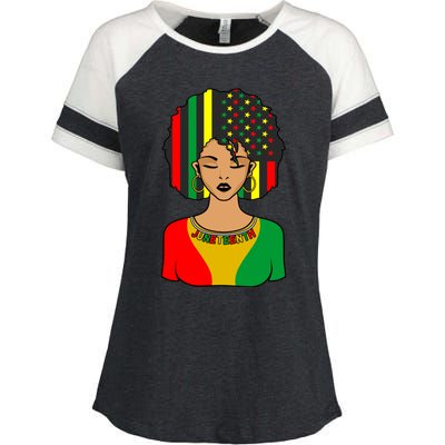 Juneteenth Black History Month Celebration Graphic Cool Gift Enza Ladies Jersey Colorblock Tee