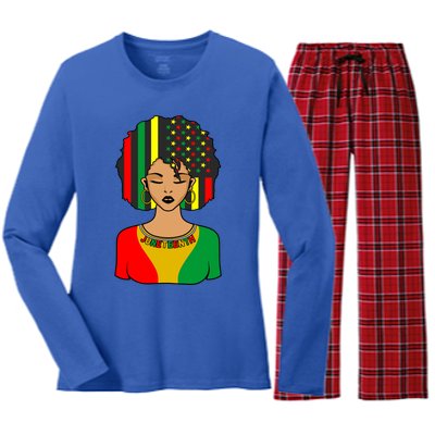 Juneteenth Black History Month Celebration Graphic Cool Gift Women's Long Sleeve Flannel Pajama Set 