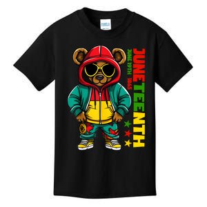 Juneteenth Black Hip Hop Teddy Bear African American Kids T-Shirt