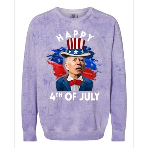 Joe Biden Happy Fourth Of July Funny Gift Usa Flag Memorial Day Cool Gift Colorblast Crewneck Sweatshirt