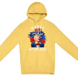 Joe Biden Happy Fourth Of July Funny Gift Usa Flag Memorial Day Cool Gift Premium Pullover Hoodie