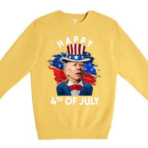 Joe Biden Happy Fourth Of July Funny Gift Usa Flag Memorial Day Cool Gift Premium Crewneck Sweatshirt