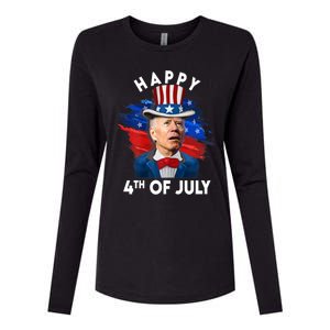 Joe Biden Happy Fourth Of July Funny Gift Usa Flag Memorial Day Cool Gift Womens Cotton Relaxed Long Sleeve T-Shirt