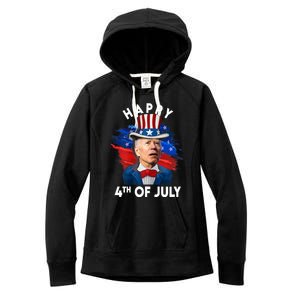 Joe Biden Happy Fourth Of July Funny Gift Usa Flag Memorial Day Cool Gift Women's Fleece Hoodie