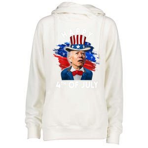 Joe Biden Happy Fourth Of July Funny Gift Usa Flag Memorial Day Cool Gift Womens Funnel Neck Pullover Hood