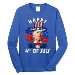 Joe Biden Happy Fourth Of July Funny Gift Usa Flag Memorial Day Cool Gift Long Sleeve Shirt