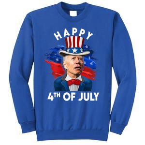 Joe Biden Happy Fourth Of July Funny Gift Usa Flag Memorial Day Cool Gift Tall Sweatshirt