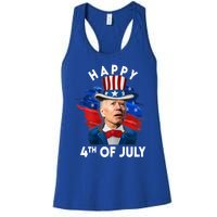 Joe Biden Happy Fourth Of July Funny Gift Usa Flag Memorial Day Cool Gift Women's Racerback Tank