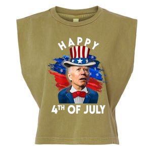 Joe Biden Happy Fourth Of July Funny Gift Usa Flag Memorial Day Cool Gift Garment-Dyed Women's Muscle Tee