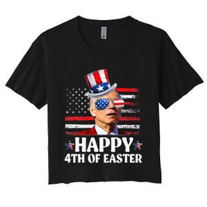 Joe Biden Happy 4th Of Easter Confused 4th Of July  Women's Crop Top Tee