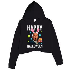 Joe Biden Happy Halloween Bunny Easter Egg Crop Fleece Hoodie