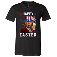 Joe Biden Happy Easter 4th Of July For Funny Independent Day V-Neck T-Shirt