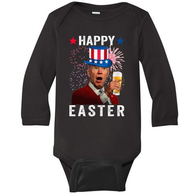 Joe Biden Happy Easter 4th Of July For Funny Independent Day Baby Long Sleeve Bodysuit