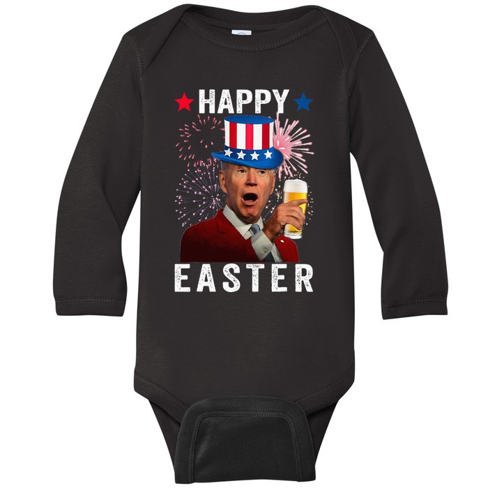 Joe Biden Happy Easter 4th Of July For Funny Independent Day Baby Long Sleeve Bodysuit