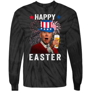 Joe Biden Happy Easter 4th Of July For Funny Independent Day Tie-Dye Long Sleeve Shirt