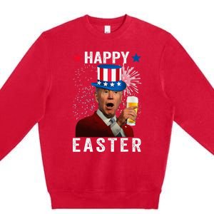 Joe Biden Happy Easter 4th Of July For Funny Independent Day Premium Crewneck Sweatshirt